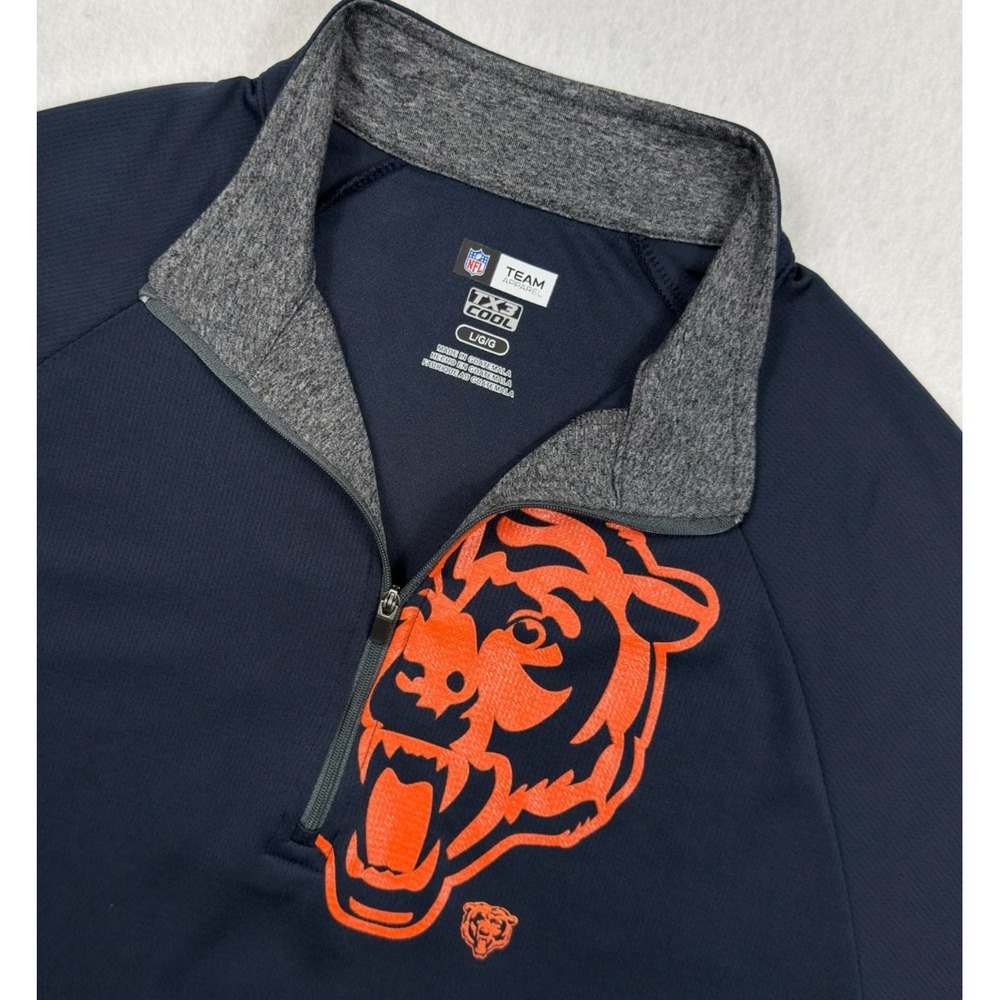 Chicago Bears NFL Team Apparel TX3 Cool 1/4 Zip Pullover Men's Large Navy